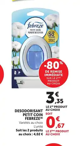 Bi1 FEBREZE Desodorisant petit coin offre
