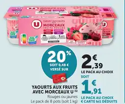 Bi1 U Yaourts aux fruits avec morceaux offre