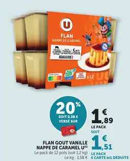 Bi1 U Flan gout vanille nappe de caramel offre