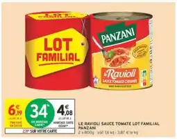 Intermarché LE RAVIOLI SAUCE TOMATE LOT FAMILIAL PANZANI offre