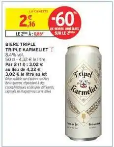 Intermarché BIÈRE TRIPLE TRIPLE KARMELIET offre
