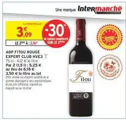 Intermarché AOP FITOU ROUGE EXPERT CLUB HVE3 offre