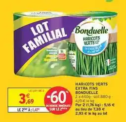 Intermarché Haricots Verts Extra Fins Bonduelle offre