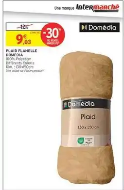 Intermarché PLAID FLANELLE DOMÉDIA offre