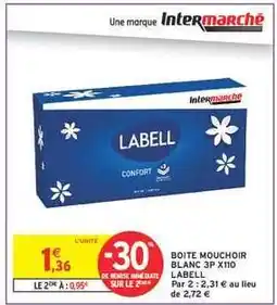Intermarché BOITE MOUCHOIR BLANC 3P X110 LABELL offre