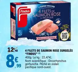 E.Leclerc 4 FILETS DE SAUMON ROSE SURGELÉS “FINDUS” offre