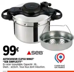 E.Leclerc Autocuiseur Clipso Minut' SEB Simplicity offre