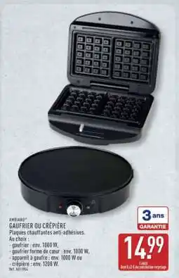 ALDI GAUFRIER OU CRÊPIÈRE offre