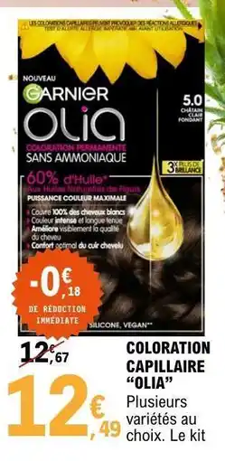 E.Leclerc COLORATION CAPILLAIRE “OLIA” offre