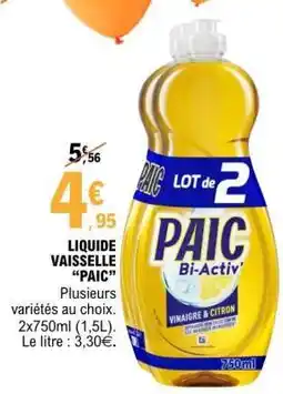 E.Leclerc LIQUIDE VAISSELLE “PAIC” offre