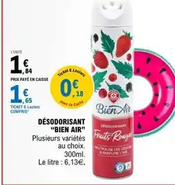 E.Leclerc DÉSODORISANT “BIEN AIR” offre