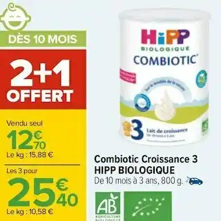 Carrefour Hipp biologique combiotic croissance 3 offre