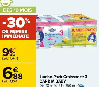 Carrefour Candia baby jumbo pack croissance 3 offre