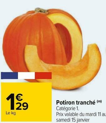 Carrefour Potiron tranché offre
