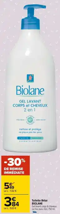 Carrefour Biolane toilette bébé offre