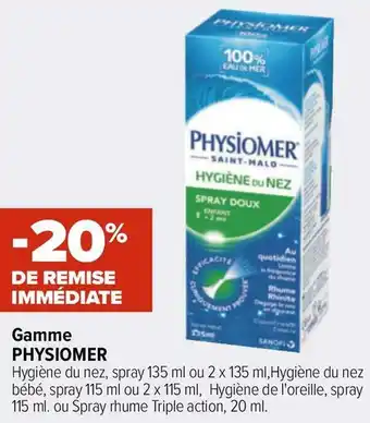 Carrefour Physiomer bon plan sur la gamme de la marque physiomer offre