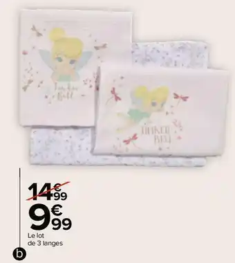 Disney baby lot de 3 langes