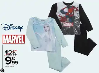 Carrefour Disney / marvel pyjama enfant offre