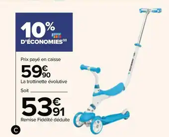 Carrefour Trottinette évolutive 5 en 1 bleue offre