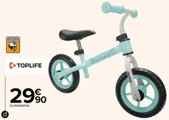 Carrefour Toplife draisienne turquoise offre