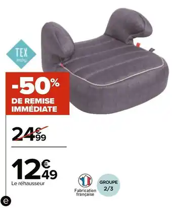 Tex réhausseur bas groupe 2/3
