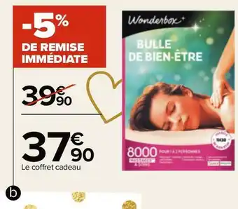 Carrefour Wonderbox coffret cadeau "bulle de bien-être" offre