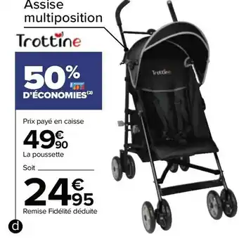 Carrefour Trottine poussette canne "maribor" offre