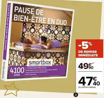 Carrefour Smartbox coffret cadeau "pause de bien-être en duo" offre