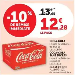 Hyper U Coca cola - sans sucres offre