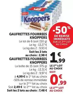 Hyper U Knoppers - gaufrettes fourrees offre