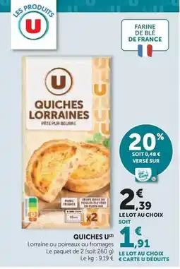 Hyper U U - quiches offre