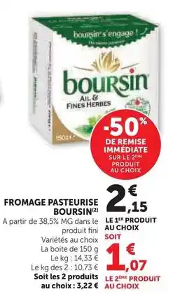 Hyper U Boursin - fromage pasteurise offre