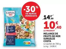 Hyper U Costa - melange de fruits de mer surgeles offre