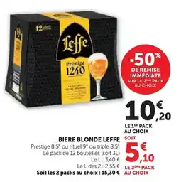 Hyper U Leffe - biere blonde offre