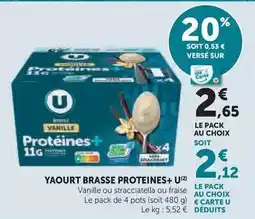 Hyper U U - yaourt brasse proteines+ offre
