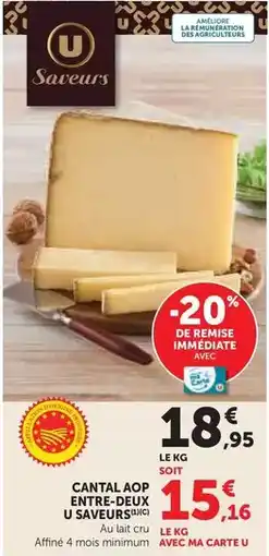Hyper U U - cantal aop entre-deux saveurs offre