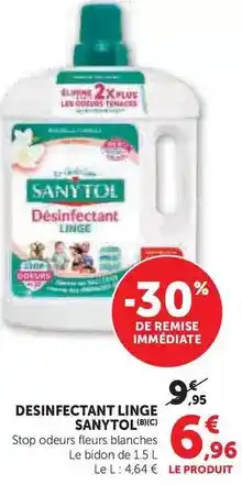 Super U Sanytol - desinfectant linge offre