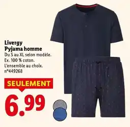 Lidl Livergy - pyjama homme offre