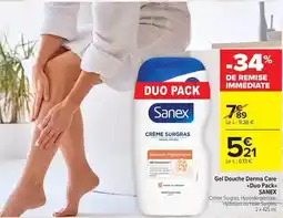 Carrefour Drive Sanex - gel douche derma care duo pack offre