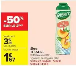 Carrefour Drive Teisseire - sirop offre