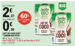 E.Leclerc Jardin bio étic lait de coco bio offre