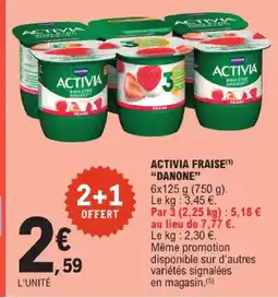 E.Leclerc Danone activia fraise offre