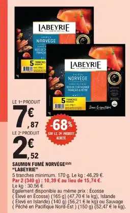 E.Leclerc Labeyrie saumon fumé norvège offre