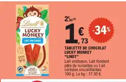 E.Leclerc Lindt lucky monkey lait onctueux offre