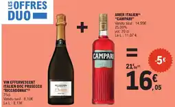 E.Leclerc Campari vin effervescent italien doc proseссo riccadonna + amer italien campari offre