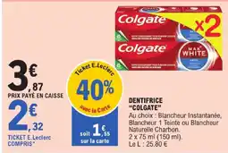 E.Leclerc Colgate dentifrice max white offre