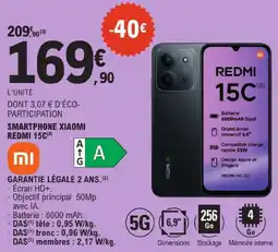 E.Leclerc Xiaomi smartphone redmi 15c offre