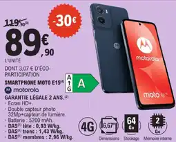 E.Leclerc Motorola smartphone moto e15 offre