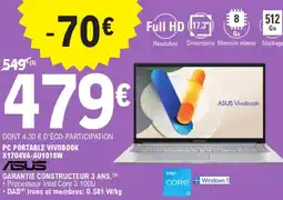E.Leclerc Asus pc portable vivobook x1704va-au1018w offre