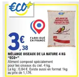 E.Leclerc Eco+ mélange oiseaux de la nature 4 kg offre